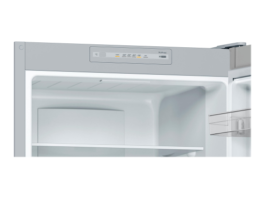 Bosch | Serie 2 Refrigerator | KGN33NLEB | Energy efficiency class E | Free standing | Combi | Height 176 cm | No Frost system | Fridge net capacity 193 L | Freezer net capacity 89 L | 42 dB | Stainless steel