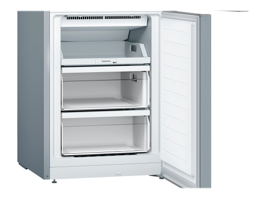 Bosch | Serie 2 Refrigerator | KGN33NLEB | Energy efficiency class E | Free standing | Combi | Height 176 cm | No Frost system | Fridge net capacity 193 L | Freezer net capacity 89 L | 42 dB | Stainless steel