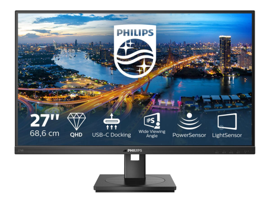 Philips | LCD Monitor with USB-C | 276B1 / 00 | 27 " | IPS | QHD | 16:9 | 75 Hz | 4 ms | 2560 x 1440 pixels | 300 cd / m² | HDMI ports quantity 2 | Black