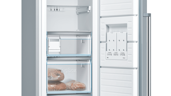 Bosch | Freezer | GSN36AIEP | Energy efficiency class E | Upright | Free standing | Height 186 cm | Total net capacity 242 L | No Frost system | Display | Stainless steel
