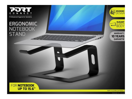 PORT DESIGNS | 901103 | Ergonomic Notebook stand | Notebook Stand | Black | 10-15.6 "