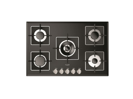 Fulgor | Gas Hob | FCH 775 G WK BK | Gas on glass | Number of burners / cooking zones 5 | Mechanical | Black