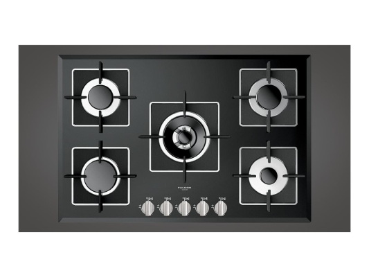 Fulgor | Gas Hob | FCH 775 G WK BK | Gas on glass | Number of burners / cooking zones 5 | Mechanical | Black