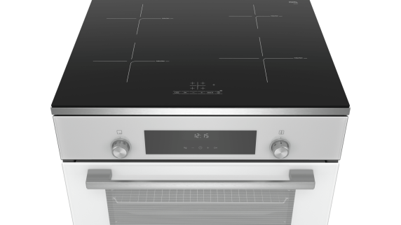 Bosch | Cooker | HLT59E020U | Integrated timer | Hob type Induction | Oven type Electric | White | Width 60 cm | Electronic ignition | Grilling | LCD | Depth 60 cm | 66 L