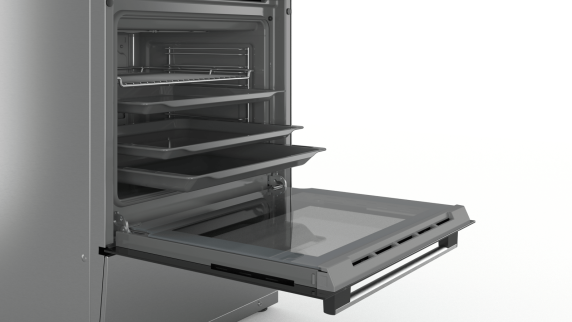 Bosch | Cooker | HKR39A250U | Hob type Vitroceramic | Oven type Electric | Stainless steel | Width 60 cm | Electronic ignition | Grilling | LED | Depth 60 cm | 66 L