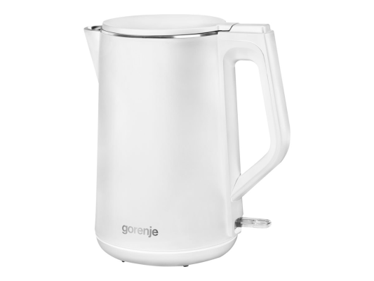 Gorenje | Kettle | K15DWW | Electric | 2200 W | 1.5 L | Plastic + metal | 360° rotational base | White