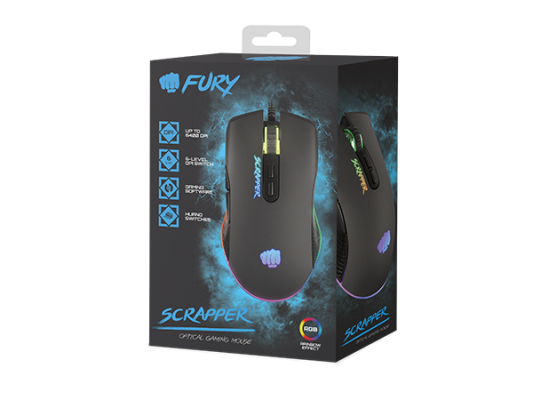Fury | Gaming Mouse | Fury Scrapper | Wired | Optical | Gaming Mouse | Black | Yes