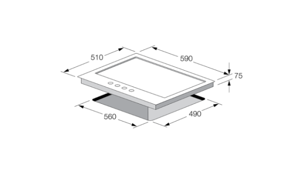 Fulgor | Hob | CPH 604 G X | Gas | Number of burners / cooking zones 4 | Rotary knobs | Stainless steel