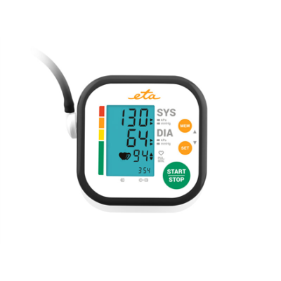 ETA | Upper Arm Blood Pressure Monitor | ETA229790000 | Memory function | Number of users 2 user(s) | 4 | Suitable for home use. Measurement of systolic and diastolic pressure, pulse. Oscillometric measurement method. Display of measured value