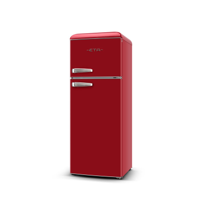 ETA | Refrigerator | ETA253490030E Storio retro | Energy efficiency class E | Free standing | Double Door | Height 148.2 cm | Fridge net capacity 170 L | Freezer net capacity 45 L | 44 dB | Red