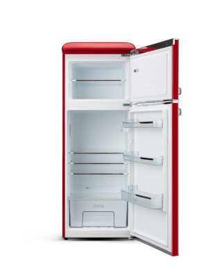 ETA | Refrigerator | ETA253490030E Storio retro | Energy efficiency class E | Free standing | Double Door | Height 148.2 cm | Fridge net capacity 170 L | Freezer net capacity 45 L | 44 dB | Red