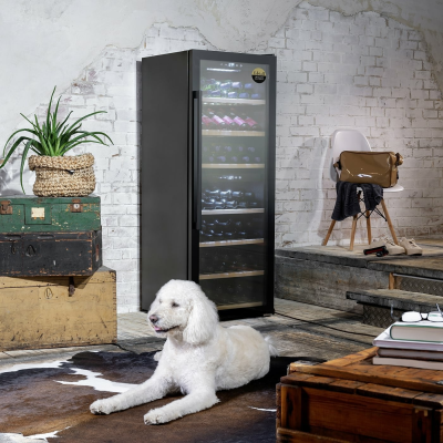 Caso | Smart Wine Cooler | WineExclusive 126 | Energy efficiency class G | Showcase | Free standing | Bottles capacity 126 bottles | Cooling type Compressor technology | Black