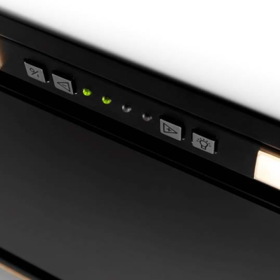 Novy | Hood | Crystal 26082 | Canopy | Energy efficiency class B | Width 90 cm | 526 m³ / h | Push buttons | LED | Black