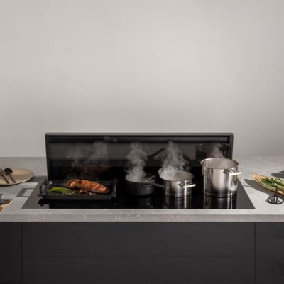 Novy | Hob + Hood | Panorama 120 Pro 42120 | Induction hob with built-in hood | Number of burners / cooking zones 5 | Black | Slider