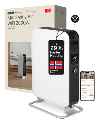 Mill | Heater | OIL2000WIFI3 GEN3 | Oil Filled Radiator | 2000 W | Number of power levels 3 | Suitable for rooms up to 24 m² | White / Black