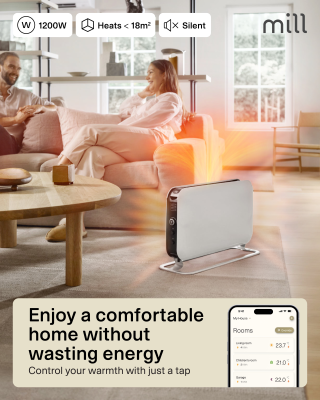 Mill | Heater | CO1200WIFI3 GEN3 | Convection Heater | 1200 W | Number of power levels 3 | Suitable for rooms up to 14-18 m² | White | N / A