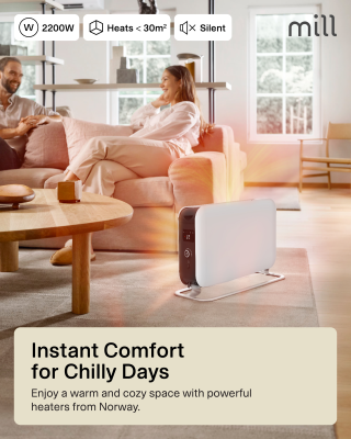 Mill | Heater | CO2200LEDMAX | Convection Heater | 2200 W | Number of power levels 3 | Suitable for rooms up to 5-30 m² | White