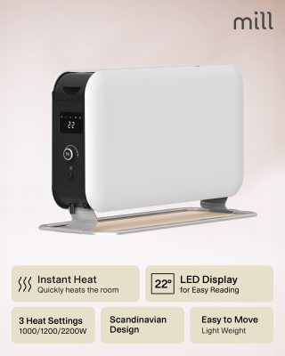 Mill | Heater | CO2200LEDMAX | Convection Heater | 2200 W | Number of power levels 3 | Suitable for rooms up to 5-30 m² | White