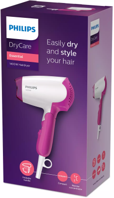 Philips | Hair Dryer | BHD003 / 00 | 1400 W | Number of temperature settings 2 | White / Pink
