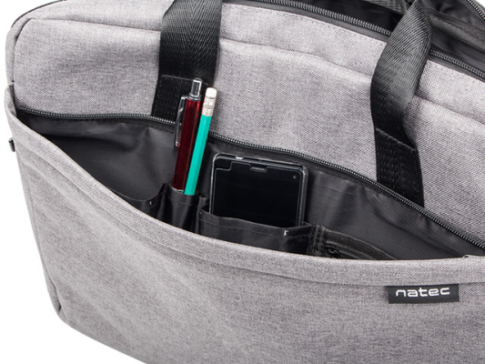 Natec Laptop Bag, Mustela, 15.6", Grey | Natec | Mustela | Fits up to size 15.6 " | Toploading laptop case | Grey | Shoulder strap