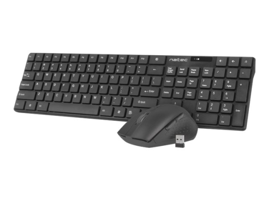 Natec | Keyboard and Mouse | Stringray 2in1 Bundle | Keyboard and Mouse Set | Wireless | Batteries included | US | Black | Wireless connection