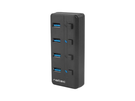 Natec USB 3.0 HUB, Mantis 2, 4-Port, On / Off with AC Adapter | Natec | 4 Port Hub With USB 3.0 | Mantis NHU-1557 | Black