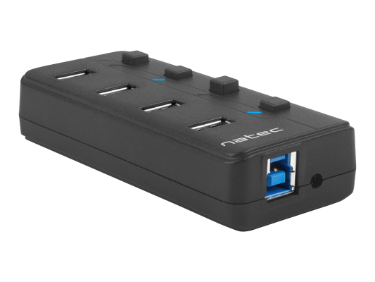 Natec USB 3.0 HUB, Mantis 2, 4-Port, On / Off with AC Adapter | Natec | 4 Port Hub With USB 3.0 | Mantis NHU-1557 | Black
