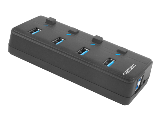 Natec USB 3.0 HUB, Mantis 2, 4-Port, On / Off with AC Adapter | Natec | 4 Port Hub With USB 3.0 | Mantis NHU-1557 | Black