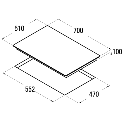 CATA | Hob | L 7005 CI BK | Gas on glass | Number of burners / cooking zones 5 | Rotary knobs | Black