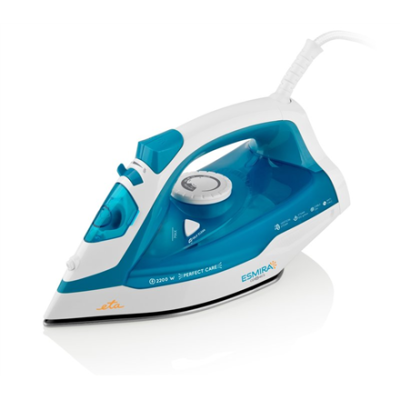ETA | Iron | Esmira ETA027390000 | Steam Iron | 2200 W | Water tank capacity 380 ml | Continuous steam 40 g / min | Steam boost performance 100 g / min | Turquoise