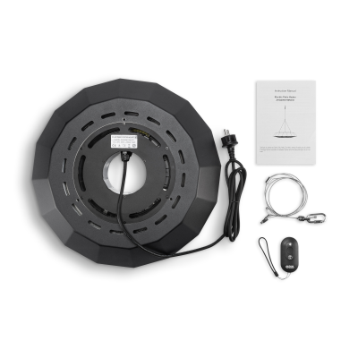 TunaBone | Electric Ceiling Infrared Patio Heater | TB2068C-01 | Patio heater | 2000 W | Number of power levels 1 | Suitable for rooms up to 20 m² | Black | IP45