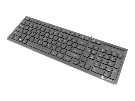 Natec | Keyboard | Discus 2 Slim | Standard | Wired | US | Black | USB 2.0 | 424 g | Numeric keypad