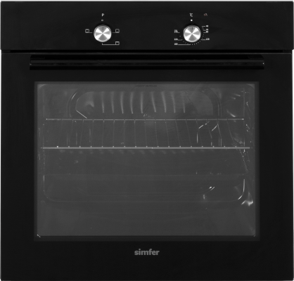 Simfer | Oven | 8004AERSP | 62 L | Electric | Manual | Mechanical control | Height 60 cm | Width 60 cm | Black