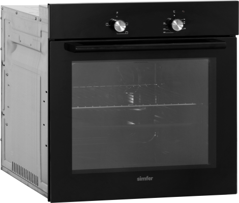Simfer | Oven | 8004AERSP | 62 L | Electric | Manual | Mechanical control | Height 60 cm | Width 60 cm | Black