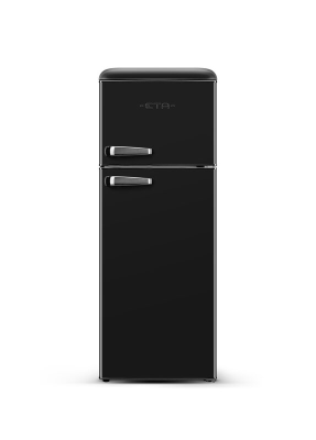 ETA | Refrigerator | ETA253890020E Storio | Energy efficiency class E | Free standing | Double Door | Height 148.2 cm | Fridge net capacity 170 L | Freezer net capacity 45 L | 44 dB | Black