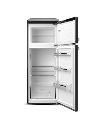 ETA | Refrigerator | ETA253890020E Storio | Energy efficiency class E | Free standing | Double Door | Height 148.2 cm | Fridge net capacity 170 L | Freezer net capacity 45 L | 44 dB | Black