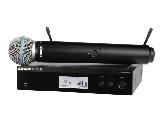 Shure | Yes | Wireless Vocal Rack-mount System with Beta 58A | BLX24RE / B58 | Black | Yes | Wireless connection