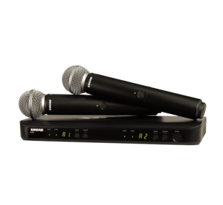 Shure | Wireless Dual Vocal System with two SM58 | BLX288E / SM58 | Black | Yes | Wireless connection