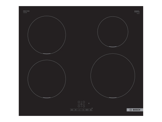 Bosch | Hob | PUE611BB5E | Induction | Number of burners / cooking zones 4 | Touch | Timer | Black