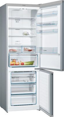 Bosch | Refrigerator | KGN49XLEA | Energy efficiency class E | Free standing | Combi | Height 203 cm | No Frost system | Fridge net capacity 330 L | Freezer net capacity 108 L | Display | 40 dB | Stainless steel
