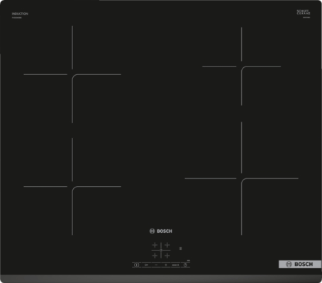 Bosch | Hob | PUE63KBB6E | Induction | Number of burners / cooking zones 4 | Touch | Timer | Black