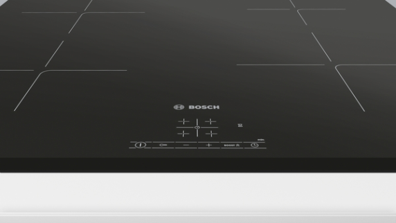Bosch | Hob | PUE63KBB6E | Induction | Number of burners / cooking zones 4 | Touch | Timer | Black
