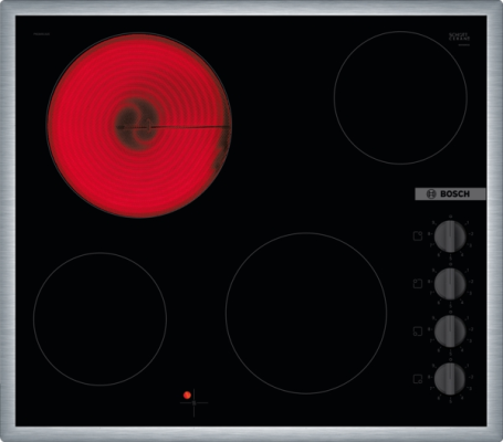 Bosch | Hob | PKE645CA2E | Vitroceramic | Number of burners / cooking zones 4 | Rotary knobs | Black