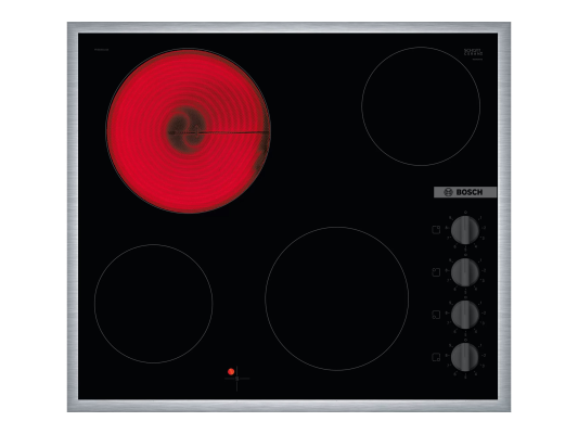 Bosch | Hob | PKE645CA2E | Vitroceramic | Number of burners / cooking zones 4 | Rotary knobs | Black