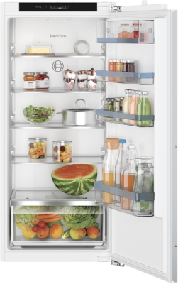 Bosch | Refrigerator | KIR41VFE0 | Energy efficiency class E | Built-in | Larder | Height 122.1 cm | Fridge net capacity 204 L | Display | 35 dB | White