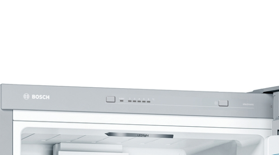 Bosch | Refrigerator | KGV36VIEAS | Energy efficiency class E | Free standing | Combi | Height 186 cm | No Frost system | Fridge net capacity 214 L | Freezer net capacity 94 L | 39 dB | Stainless Steel