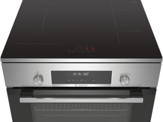 Bosch | Cooker | HLS79W351U Series 6 | Hob type Induction | Oven type Electric | Stainless Steel | Width 60 cm | Grilling | LCD | Depth 60 cm | 63 L