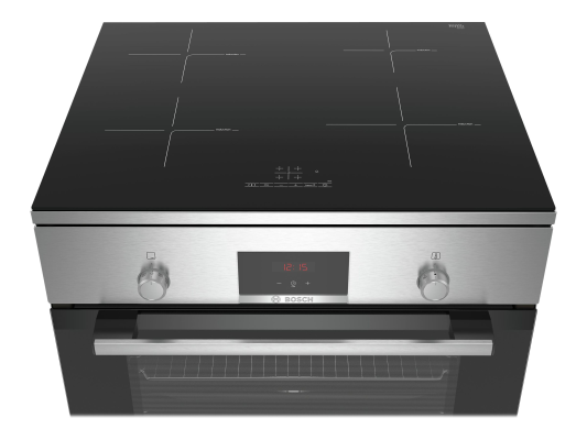 Bosch | Cooker | HLN39A050U Series 4 | Hob type Induction | Oven type Electric | Stainless Steel | Width 60 cm | Grilling | LED | Depth 60 cm | 66 L