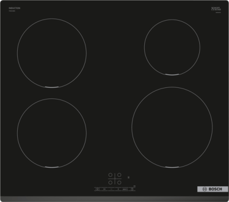 Bosch | Hob | PIE631BB5E Series 4 | Induction | Number of burners / cooking zones 4 | Touch | Timer | Black