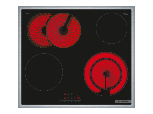 Bosch | Hob | PKN645BB2E Series 4 | Vitroceramic | Number of burners / cooking zones 4 | Touch | Timer | Black